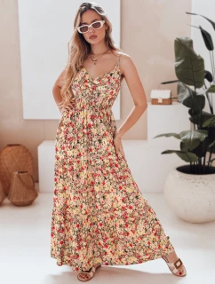 FLORALUSH maxi šaty so žltými a červenými kvetmi FashionStreet EY2632