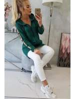 Mikina so zipsom na chrbte zelená