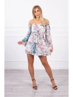 Kvetinové šaty vo farbe ecru Kvetinové šaty vo farbe ecru