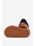 Dětské domácí pantofle Barefoot Froddo Canvas G1700440-2 Tmavě modré