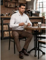 Pánska biela košeľa FashionStreet DX2437 Pánska biela košeľa FashionStreet DX2437