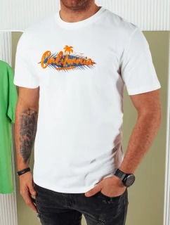 Pánske biele tričko s potlačou FashionStreet RX5371
