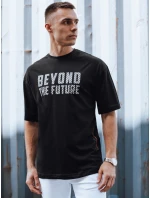 Pánske bavlnené tričko s potlačou čierne FashionStreet RX5526 Pánske bavlnené tričko s potlačou čierne FashionStreet RX5526