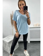 Bavlnená blúzka s vreckami modrá