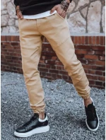 Pánske tepláky jogger béžové FashionStreet UX3301 Pánske tepláky jogger béžové FashionStreet UX3301