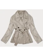 Krátky trenčkot z ekologickej kože J Style v teplej béžovej farbe (11Z8102) Krátky trenčkot z ekologickej kože J Style v teplej béžovej farbe (11Z8102)