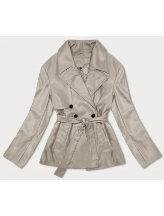 Krátky trenčkot z ekologickej kože J Style v teplej béžovej farbe (11Z8102) Krátky trenčkot z ekologickej kože J Style v teplej béžovej farbe (11Z8102)