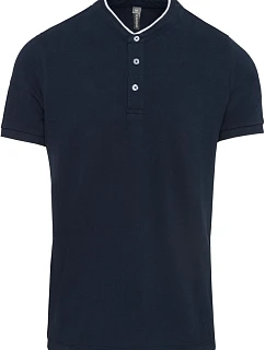 Kariban K 223 Pánske polo s mao golierom 20.K223 tmavomodrá/biela