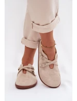 Kožené semišové dámské polobotky Zazoo N1271 světle béžové Kožené semišové dámské polobotky Zazoo N1271 světle béžové