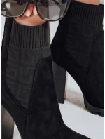 Dámske semišové čižmy na podpätku čierne FashionStreet ZY1298