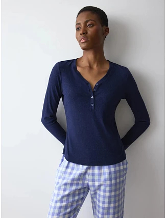Svetr Mix & Match LSL Top modrý Blue – TRIUMPH Svetr Mix & Match LSL Top modrý Blue – TRIUMPH