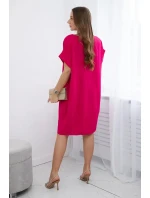 Šaty s fuchsiovými vreckami