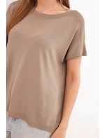 Dámska viskózna blúzka oversize s krátkymi rukávmi a okrúhlym výstrihom Fango