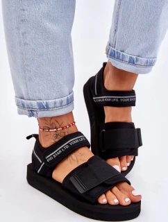 Damskie Sandały Na Rzepy Big Star LL274784 Czarne