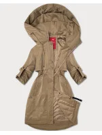 Béžová dámska bunda s vyhrnutými rukávmi LHD (LHD-24591) Béžová dámska bunda s vyhrnutými rukávmi LHD (LHD-24591)