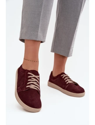 Trampki Typu Barefoot Z Naturalnego Zamszu Zazoo 314 Bordowe