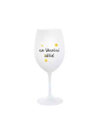 NA VÁNOČNÍ ÚKLID - bílá  sklenice na víno 350 ml