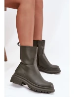 Dámske členkové topánky na platforme ML245 Khaki tmavozelená - Diamantique Dámske členkové topánky na platforme ML245 Khaki tmavozelená - Diamantique