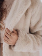 Dámsky kožuch GLAMFLUFFY krátky béžový FashionStreet TY4984