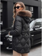 Dámska zimná bunda s kožušinou čierna FashionStreet TY5514