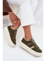 Sneakersy Damskie Na Platformie Big Star SS274349 Zielone
