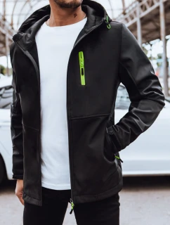 Pánska softshellová bunda s kapucňou čierna FashionStreet TX4464