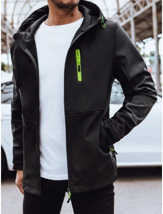 Pánska softshellová bunda s kapucňou čierna FashionStreet TX4464