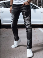 Pánske čierne džínsové nohavice FashionStreet UX4298 Pánske čierne džínsové nohavice FashionStreet UX4298