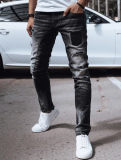 Pánske čierne džínsové nohavice FashionStreet UX4298