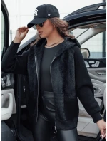 Dámska krátka alpaková bunda KATHERINE s kapucňou čierna FashionStreet NY0672