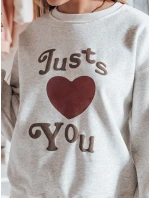 Dámska mikina s potlačou JUST LOVE YOU sivá FashionStreet BY1475