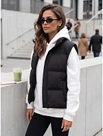 Dámska zateplená vesta bez kapucne, čierna, FashionStreet TY5728
