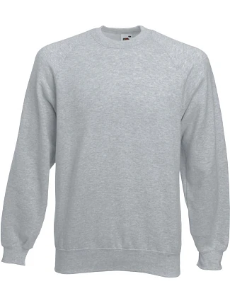 Fruit of the Loom Classic Raglan Sweat – raglánová mikina 16.2216, melírovaná šedá Fruit of the Loom Classic Raglan Sweat – raglánová mikina 16.2216, melírovaná šedá