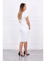 Šaty s obálkou dole biele
