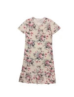 Dámska nočná košeľa 351/024 béžová s kvetmi - Karol