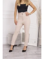 Béžové plisované nohavice