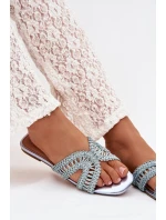 Dámské ploché modré pantofle Fariella