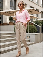 Dámske tepláky s vysokým pásom béžová FashionStreet UY2964