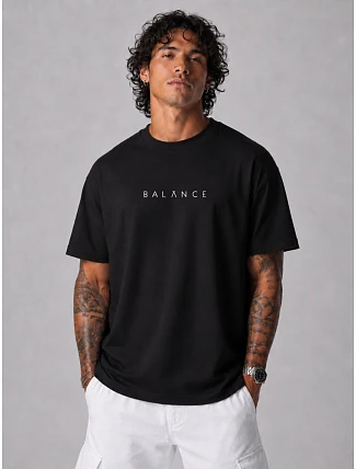 Pánske bavlnené tričko nadrozmernej veľkosti s čiernou potlačou FashionStreet NX4016R Pánske bavlnené tričko nadrozmernej veľkosti s čiernou potlačou FashionStreet NX4016R