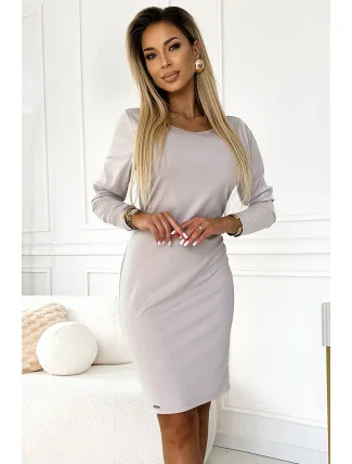 209-11 Šaty s dlhými rukávmi a širokým opaskom - BEACH 209-11 Šaty s dlhými rukávmi a širokým opaskom - BEACH