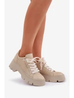 Sneakersy Buty Sportowe Na Platformie CheBello 4632 Złote