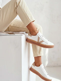 Dámské tenisky z pravé kůže na platformě Vinceza 79597 Bílé