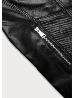 Čierna dámska bunda ramoneska so stojačikom J Style (11Z8111)