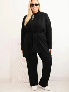 Dámsky 3-dielny čierny set Plus Size