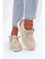 Lekkie Materiałowe Półbuty Damskie McKeylor 96116 Beżowe