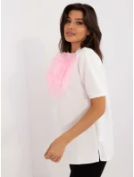 Blúzka LK BZ 509686.92 bielo-ružová
