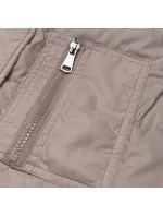 Tmavo béžová obojstranná dámska vesta (2383-1)