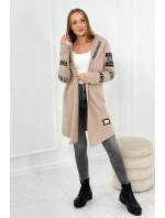 Rukávnik s nápisom tmavo béžová