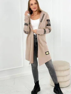 Rukávnik s nápisom tmavo béžová