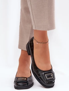 Skórzane Baleriny Z Ozdobą D&A MK51-059 Czarne